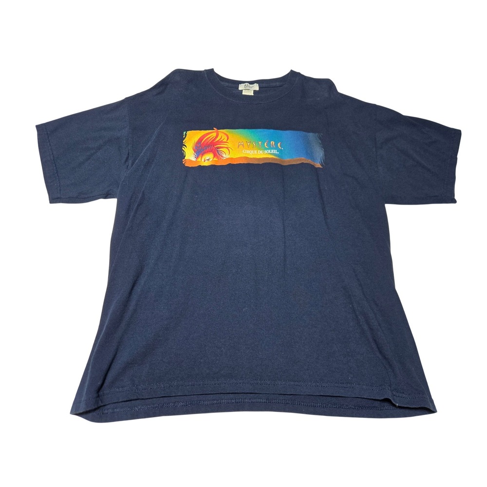 Vintage‎ Cirque du Soleil Mystere XL Navy Graphic Tee Treasure Island